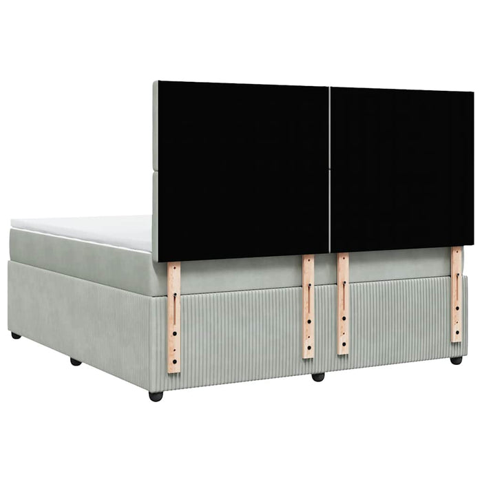 Giroletto a Molle con Materasso Grigio Chiaro 180x200cm Velluto 3294718