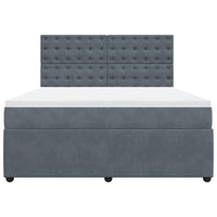 vidaXL Giroletto a Molle con Materasso Grigio Scuro 180x200 cm Velluto