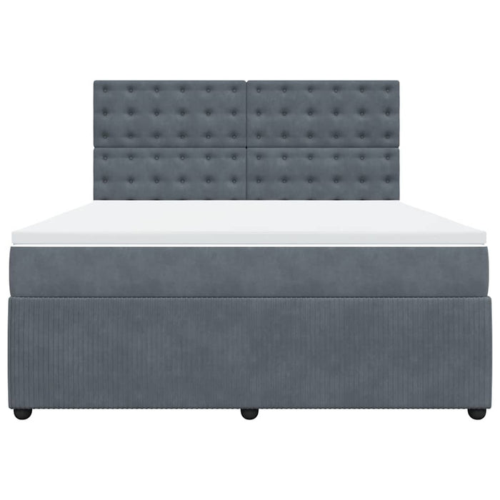 vidaXL Giroletto a Molle con Materasso Grigio Scuro 180x200 cm Velluto