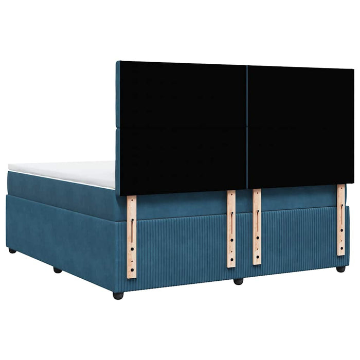 Giroletto a Molle con Materasso Blu 180x200 cm in Velluto 3294722