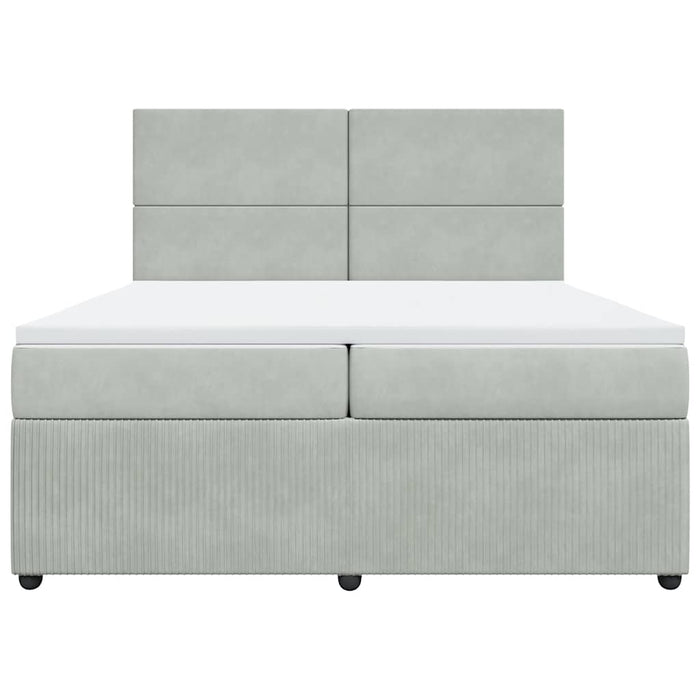 Giroletto a Molle con Materasso Grigio Chiaro 200x200cm Velluto 3294724