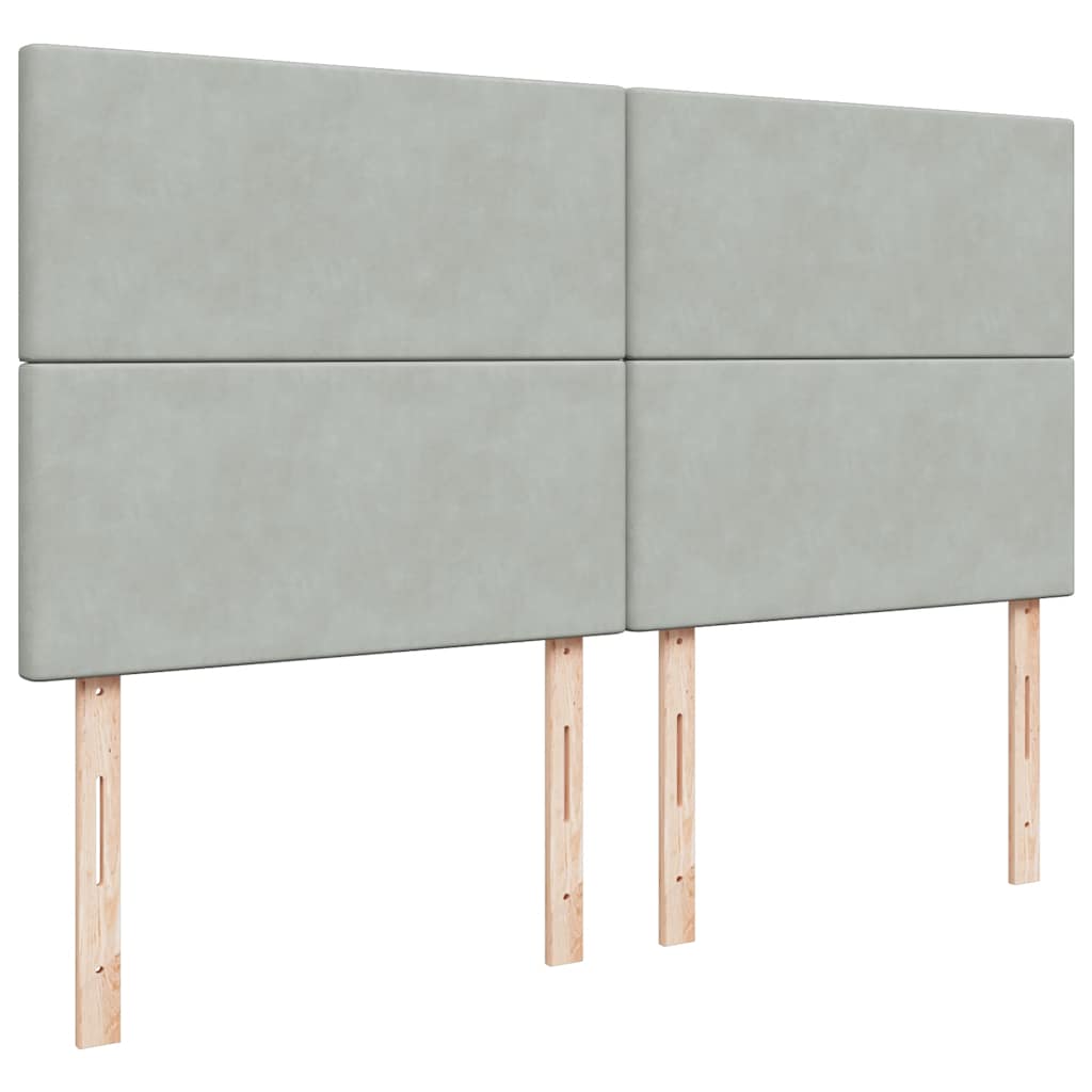 vidaXL Giroletto a Molle con Materasso Grigio Chiaro 200x200cm Velluto