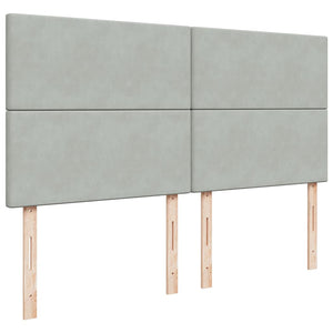 vidaXL Giroletto a Molle con Materasso Grigio Chiaro 200x200cm Velluto