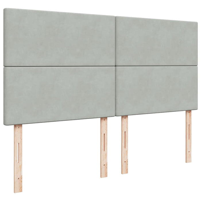 vidaXL Giroletto a Molle con Materasso Grigio Chiaro 200x200cm Velluto