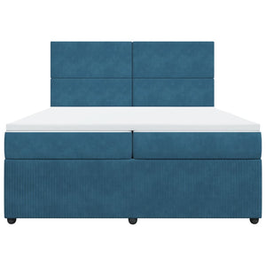 Giroletto a Molle con Materasso Blu 200x200 cm in Velluto 3294728