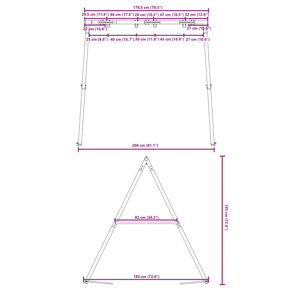 Telaio per Altalena da Esterno con 4 Ganci in Acciaio Blu 4009876