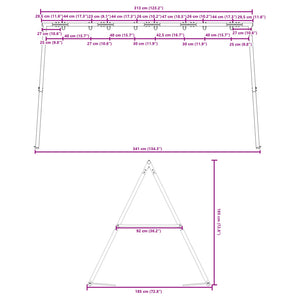 Telaio per Altalena da Esterno con 8 Ganci Blu in Acciaio 4009878