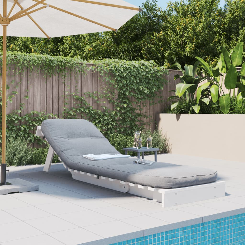 Divano Letto Futon con Materasso Bianco 60x206x11cm Legno Pino 846747