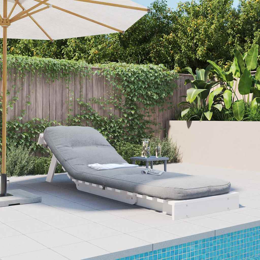 Divano Letto Futon con Materasso-Sofa Letto-Daybed Bianco 60x206x11cm Legno Pino