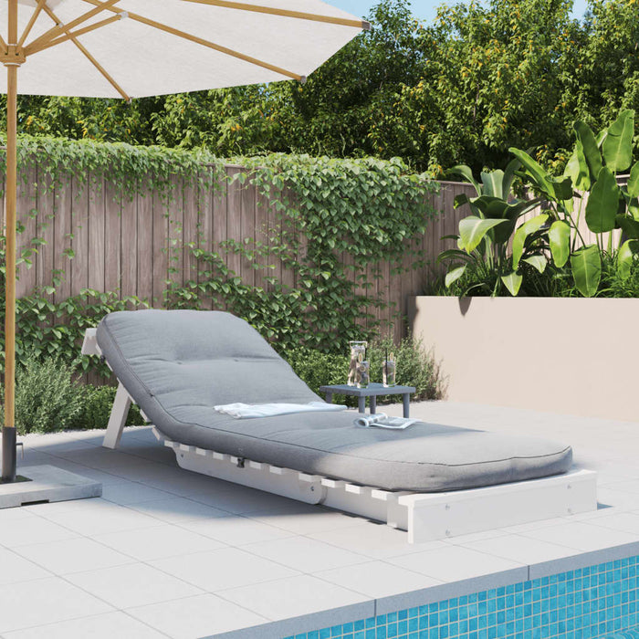 Divano Letto Futon con Materasso Bianco 70x206x11cm Legno Pino 846752