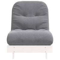 Divano Letto Futon con Materasso-Sofa Letto-Daybed Bianco 70x206x11cm Legno Pino