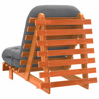 Divano Letto Futon con Materasso Marrone Cera 70x206x11cm Pino 846753