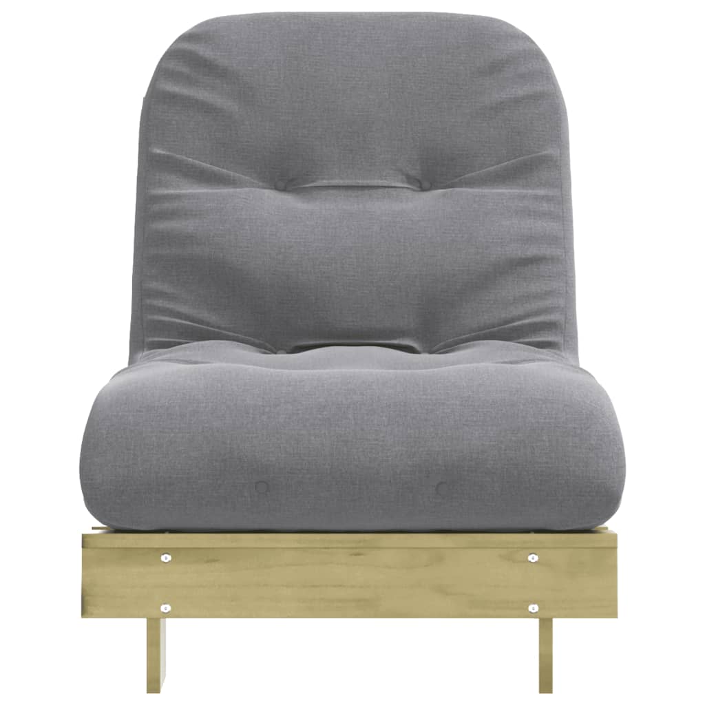 Divano Letto Futon con Materasso 70x206x11cm Pino Impregnato