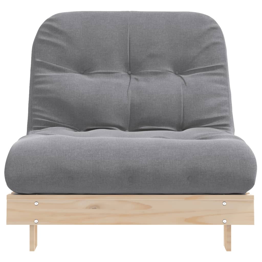 Divano Letto Futon con Materasso 80x206x11 Legno Massello Pino