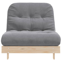 Divano Letto Futon con Materasso 80x206x11 Legno Massello Pino