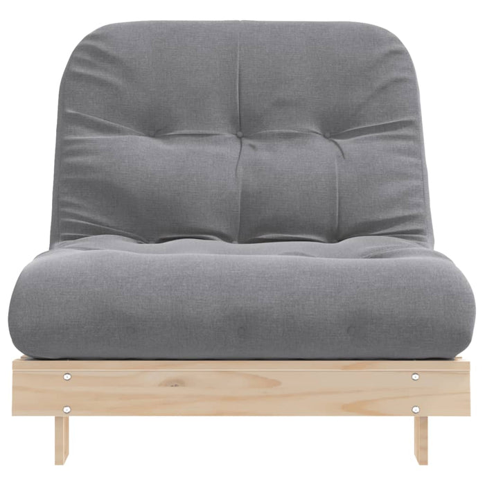 Divano Letto Futon con Materasso 80x206x11 Legno Massello Pino