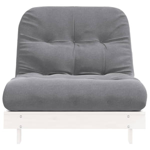 Divano Letto Futon con Materasso Bianco 80x206x11cm Legno Pino