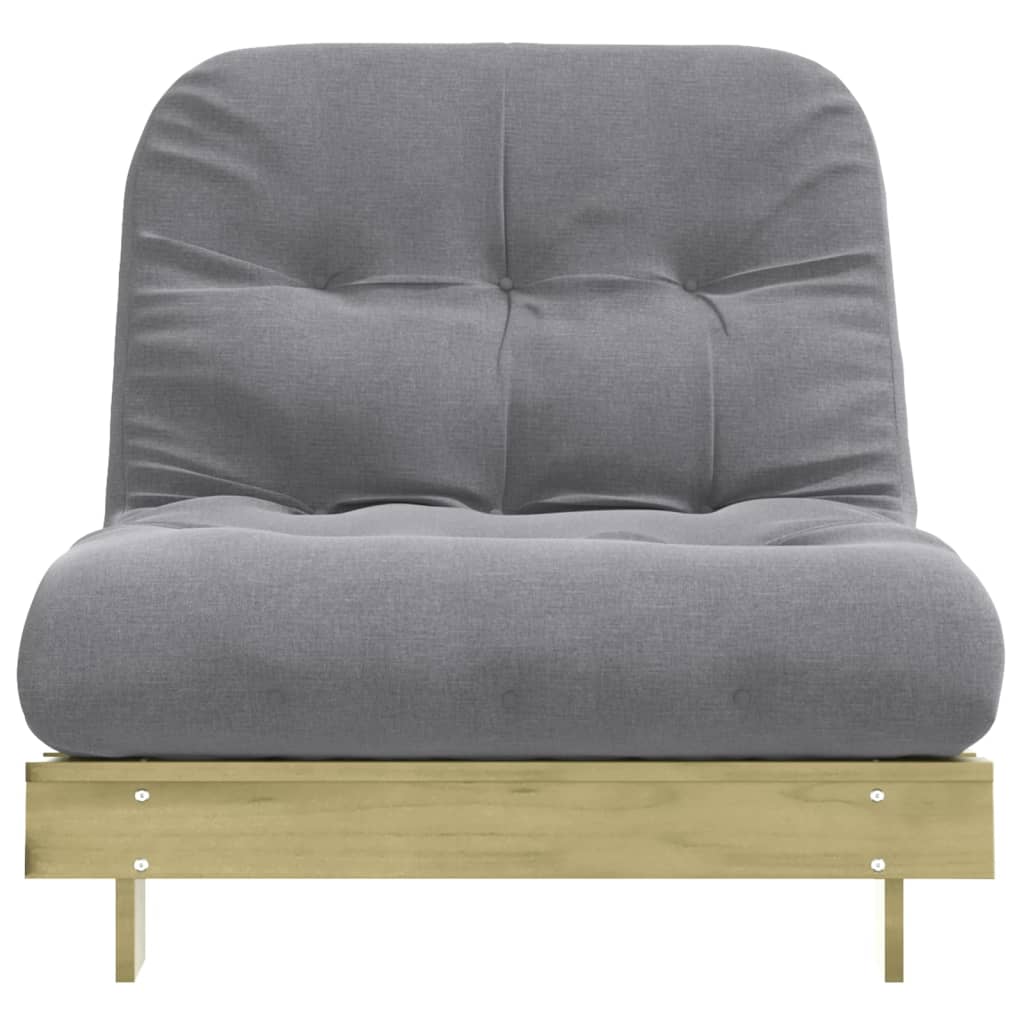 Divano Letto Futon con Materasso 80x206x11cm Pino Impregnato