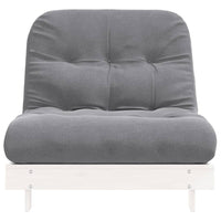 Divano Letto Futon con Materasso Bianco 90x206x11cm Legno Pino 846762