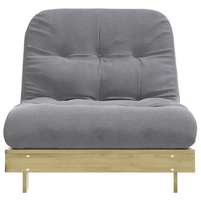 Divano Letto Futon con Materasso 90x206x11cm Pino Impregnato 846765