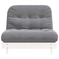 Divano Letto Futon con Materasso-Sofa Letto-Daybed Bianco 100x206x11cm Legno Pino