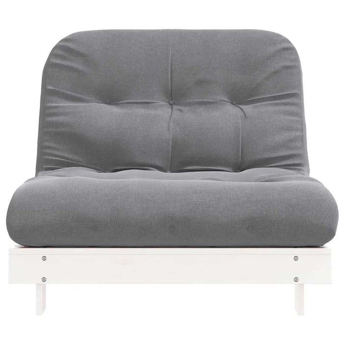 Divano Letto Futon con Materasso-Sofa Letto-Daybed Bianco 100x206x11cm Legno Pino