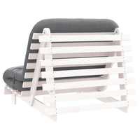 Divano Letto Futon con Materasso Bianco 100x206x11cm Legno Pino 846767