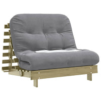 Divano Letto Futon con Materasso 100x206x11cm Pino Impregnato 846770