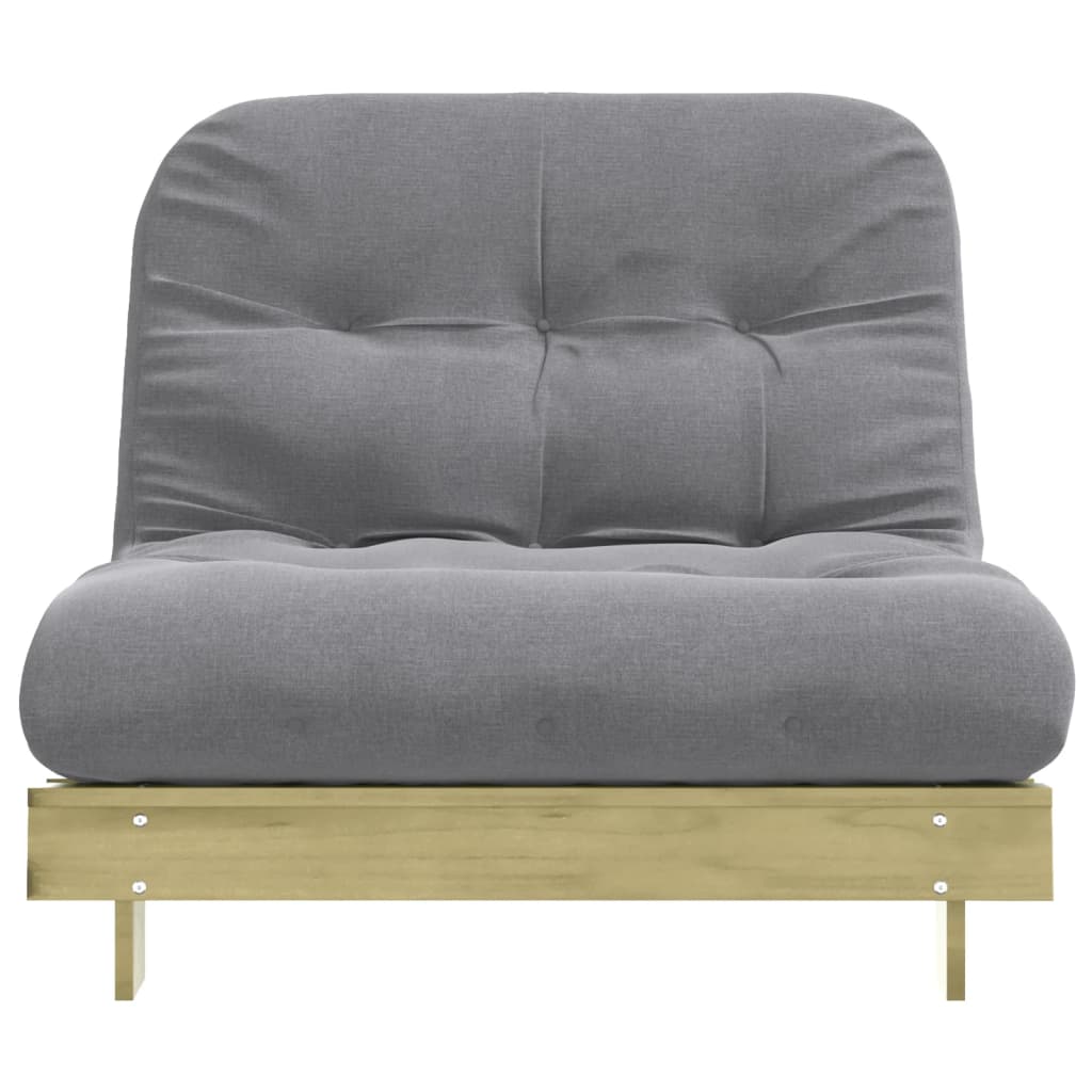 Divano Letto Futon con Materasso 100x206x11cm Pino Impregnato 846770