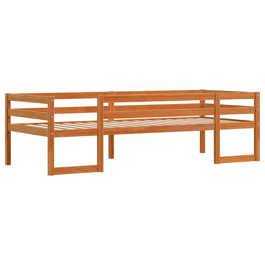 Giroletto per Bambini-Struttura Letto Bambini Marrone Cera 80x200cm Legno Massello Pino