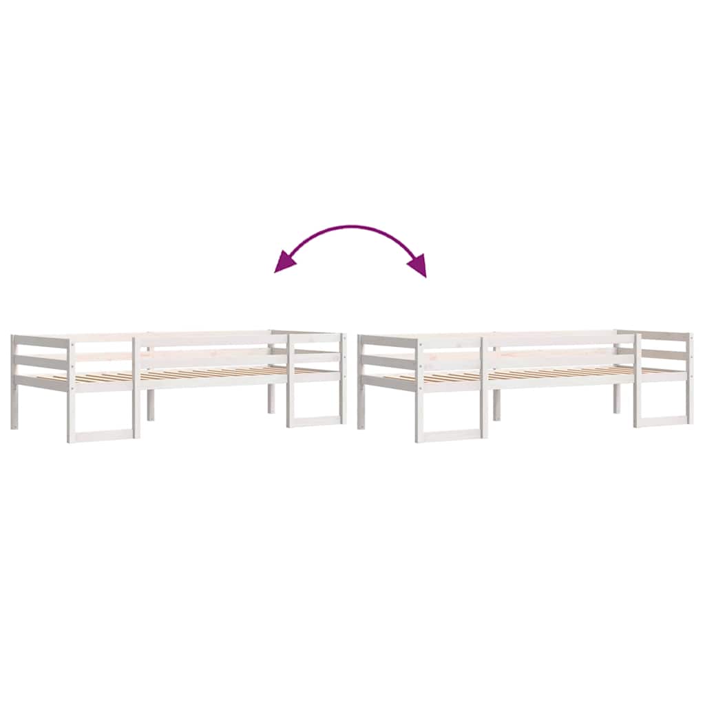 Giroletto per Bambini-Struttura Letto Bambini Bianco 75x190cm in Legno Massello di Pino