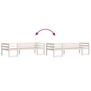 Giroletto per Bambini-Struttura Letto Bambini Bianco 75x190cm in Legno Massello di Pino