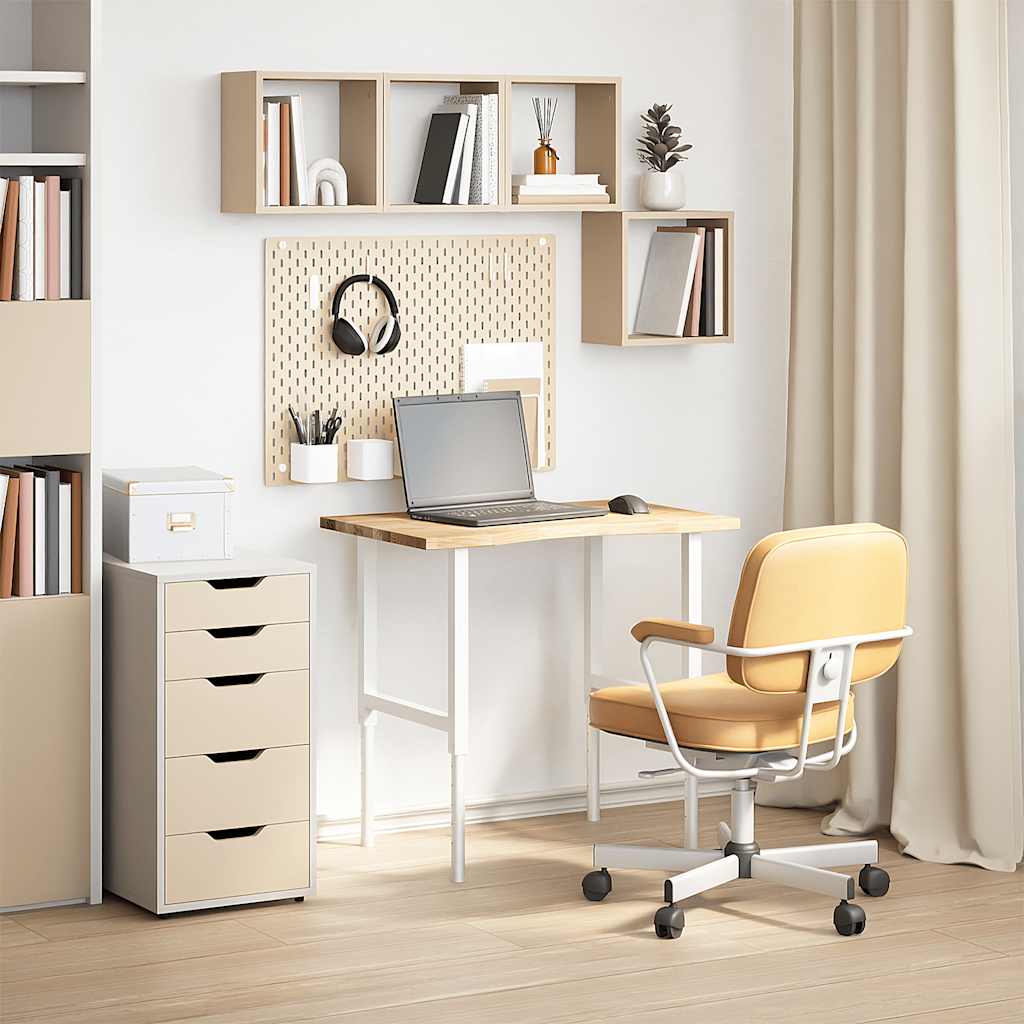 vidaXL Piano Scrivania 80x50x2,5 cm Rovere Massello Non Trattato