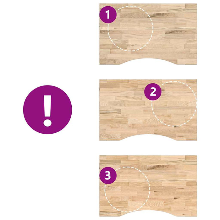 vidaXL Piano Scrivania 80x50x2,5 cm Rovere Massello Non Trattato