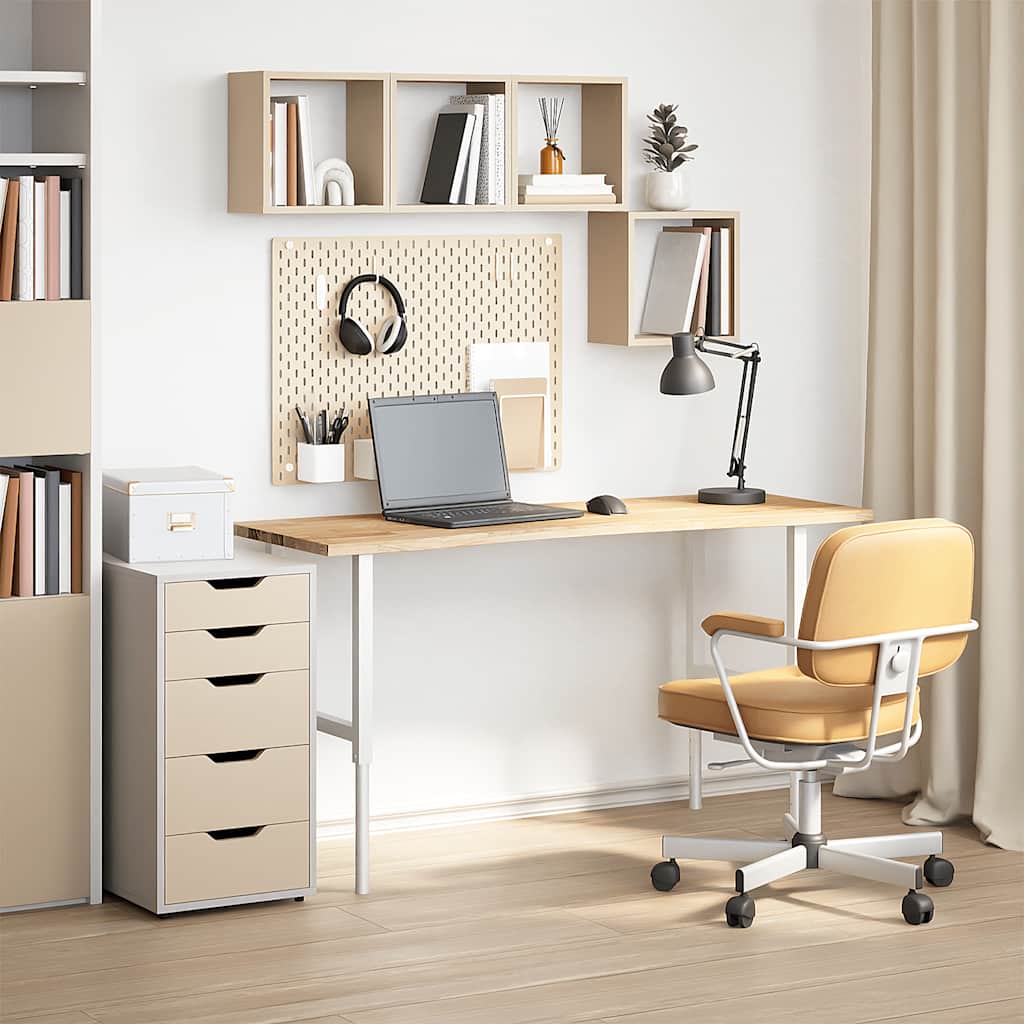 Piano Scrivania 140x50x2,5 cm Rovere Massello Non Trattato 4009010