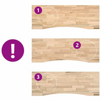 Piano Scrivania 140x50x2,5 cm Rovere Massello Non Trattato 4009010