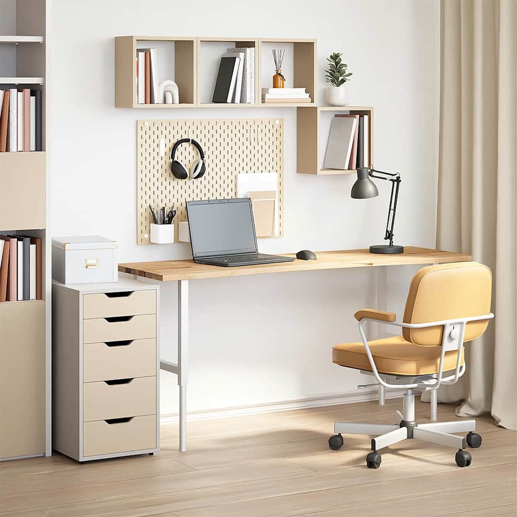 vidaXL Piano Scrivania 160x50x2,5 cm Rovere Massello Non Trattato