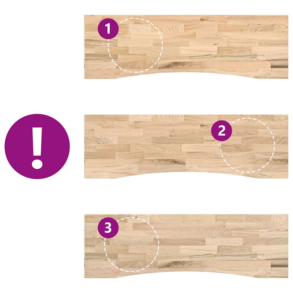 Piano Scrivania 160x50x2,5 cm Rovere Massello Non Trattato 4009011