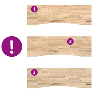 Piano Scrivania 160x50x2,5 cm Rovere Massello Non Trattato 4009011