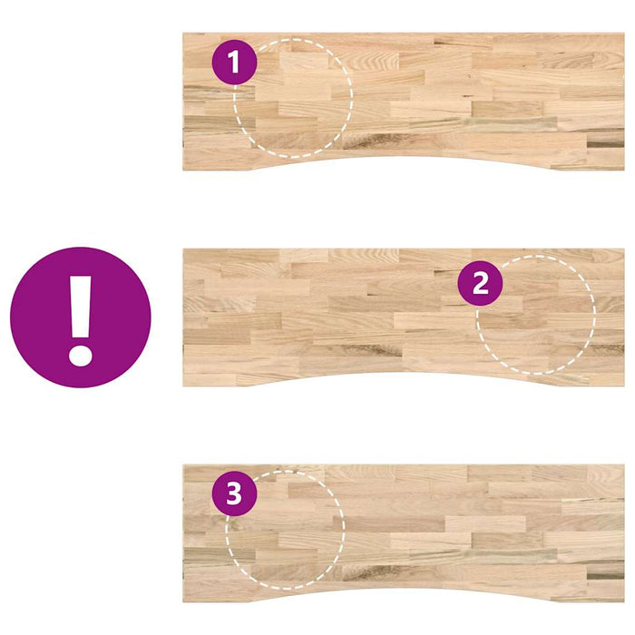 Piano Scrivania 160x50x2,5 cm Rovere Massello Non Trattato 4009011