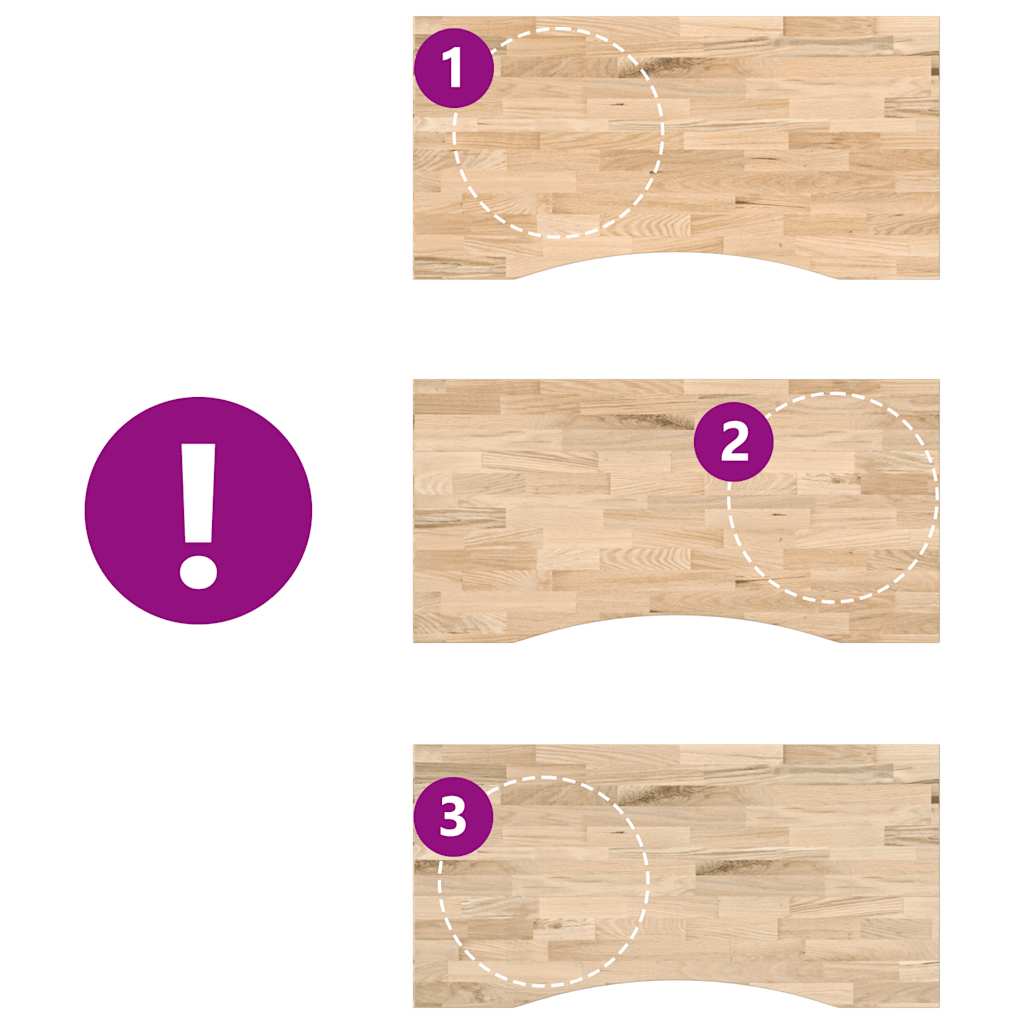 vidaXL Piano Scrivania 100x60x2,5 cm Rovere Massello Non Trattato