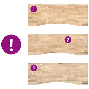 Piano Scrivania 140x60x2,5 cm Rovere Massello Non Trattato 4009015