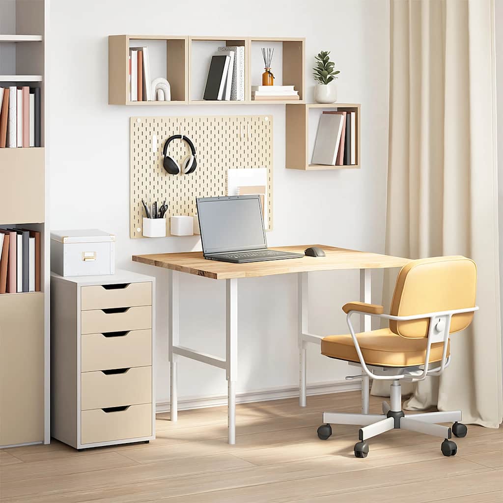 Piano Scrivania 100x80x2,5 cm Rovere Massello Non Trattato