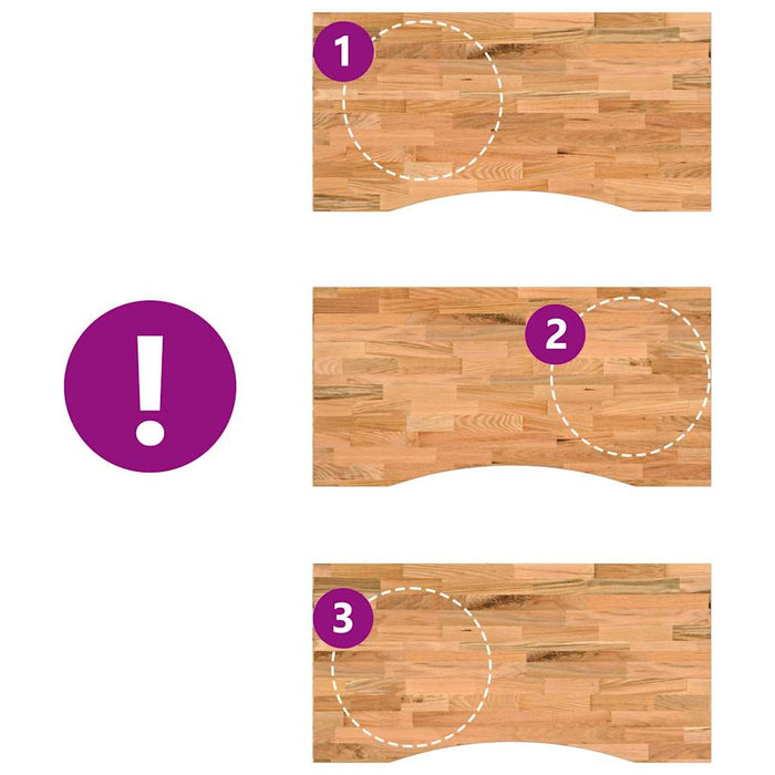 Piano Scrivania Marrone Chiaro 100x50x2,5 cm in Rovere Massello 4009018