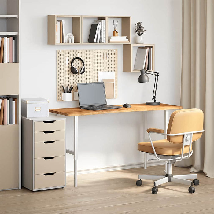 Piano Scrivania Marrone Chiaro 140x50x2,5 cm in Rovere Massello