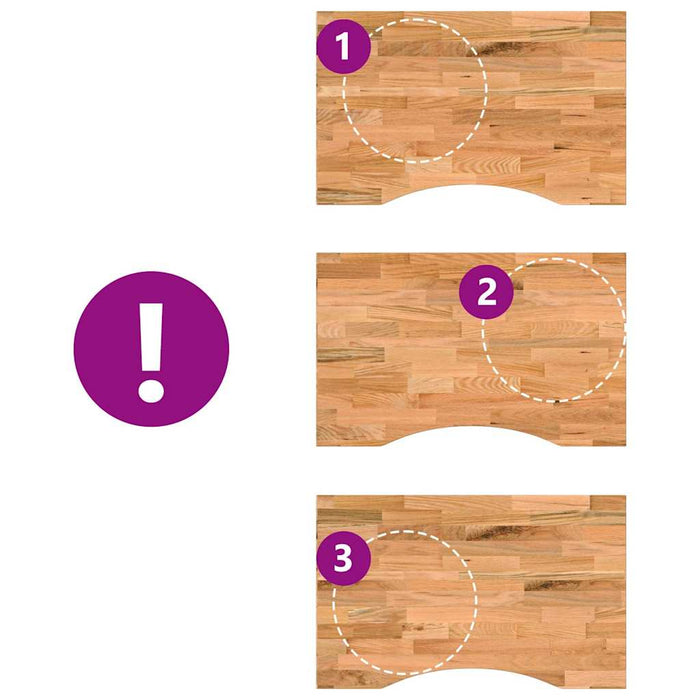 Piano Scrivania Marrone Chiaro 80x60x2,5 cm in Rovere Massello