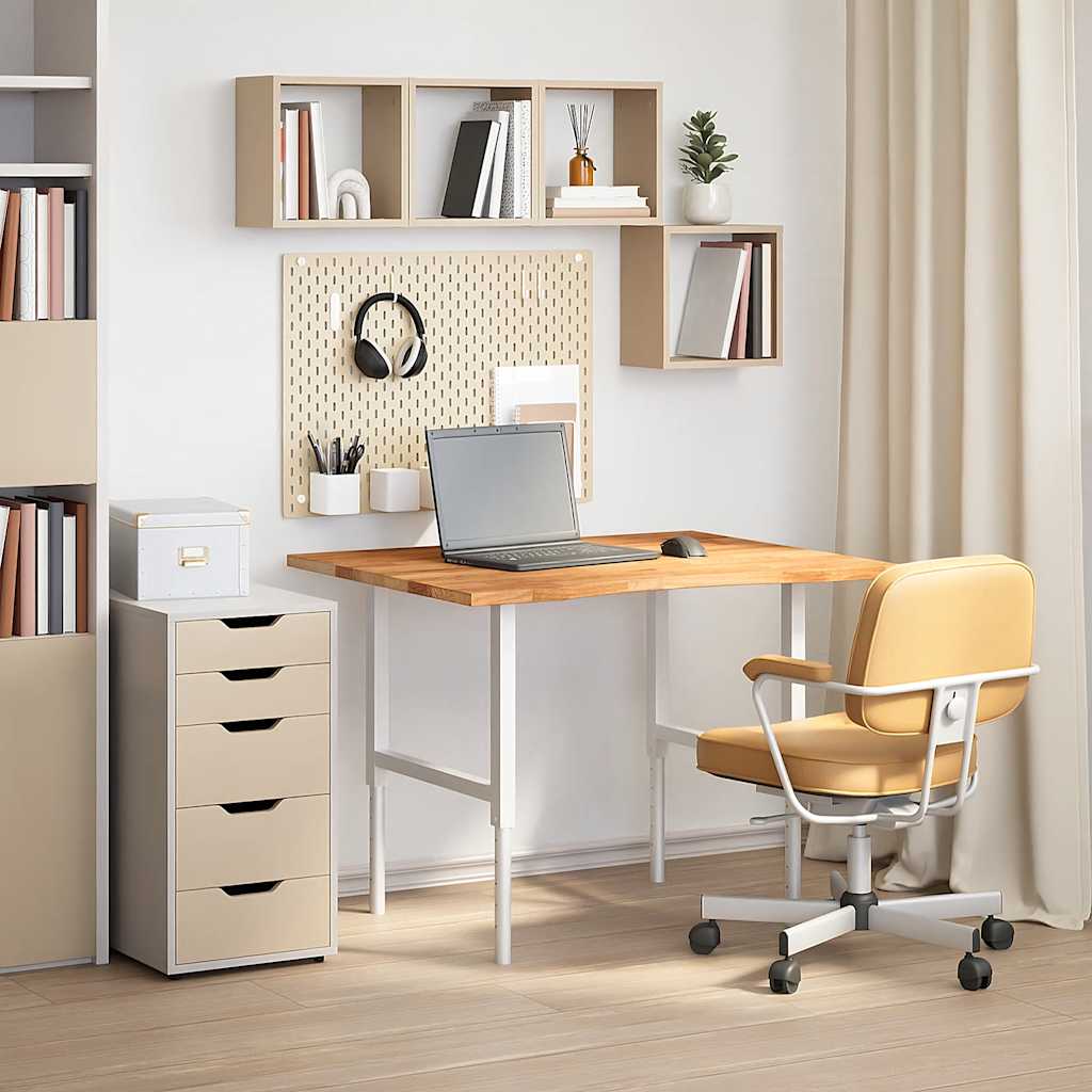 vidaXL Piano Scrivania Marrone Chiaro 100x80x2,5 cm in Rovere Massello