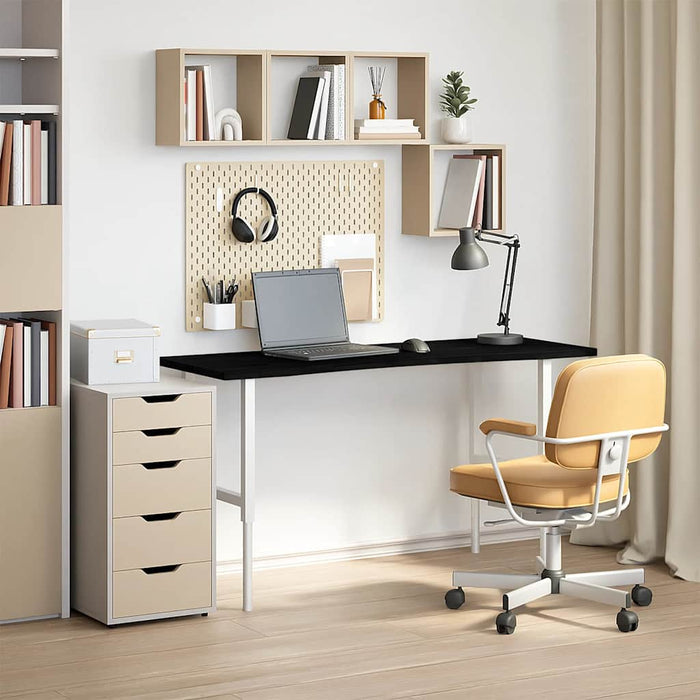 vidaXL Piano Scrivania Marrone Scuro 140x50x2,5 cm in Rovere Massello