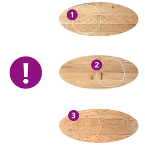 Piano per Tavolo 140x60x2 cm in Rovere Massello Ovale