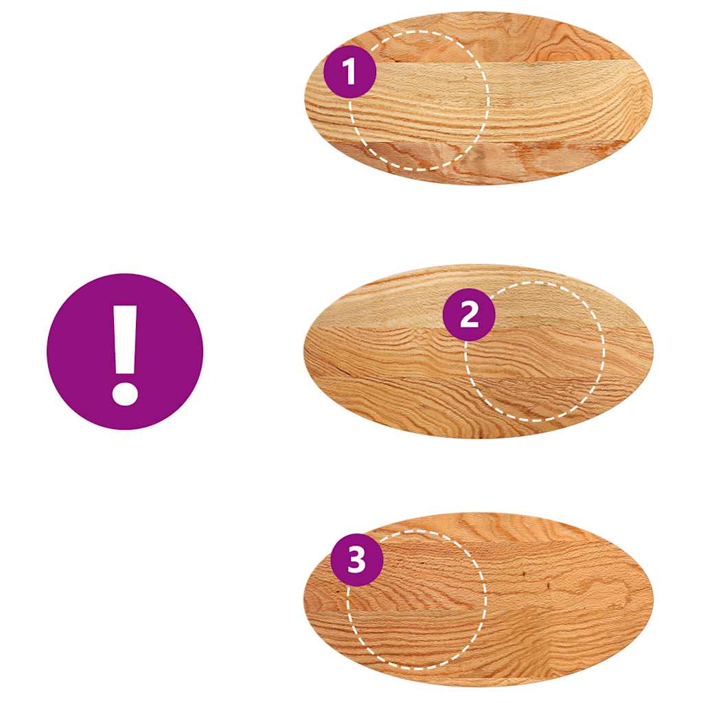 vidaXL Piano Tavolo Marrone Chiaro 80x40x2 cm in Rovere Massello Ovale